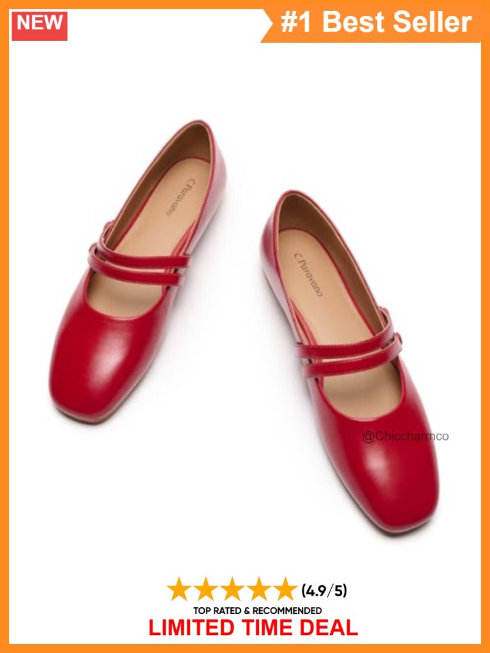 Mary Jane Flats Genuine Leather Square Toe Dress Shoes